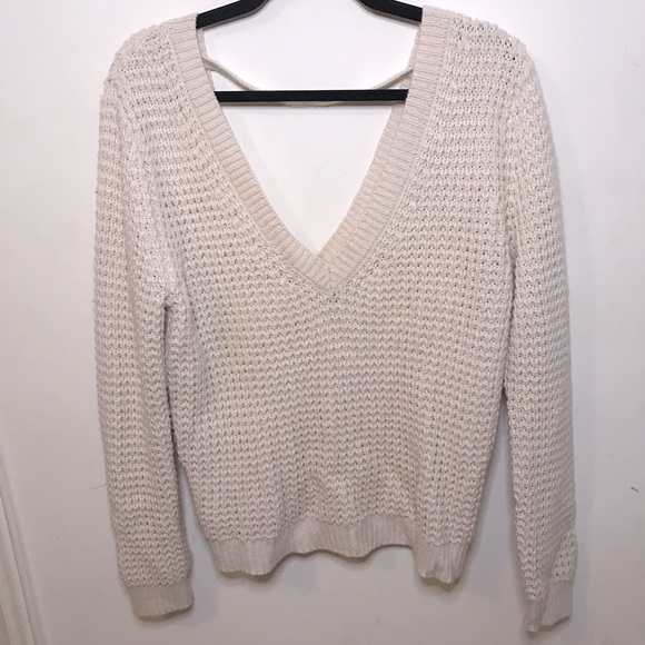 Forever 21 Off the Shoulder Cream Sweater - Picture 1 of 2